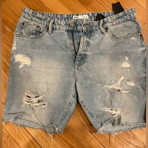 Zara Men’s distressed shorts size US 34